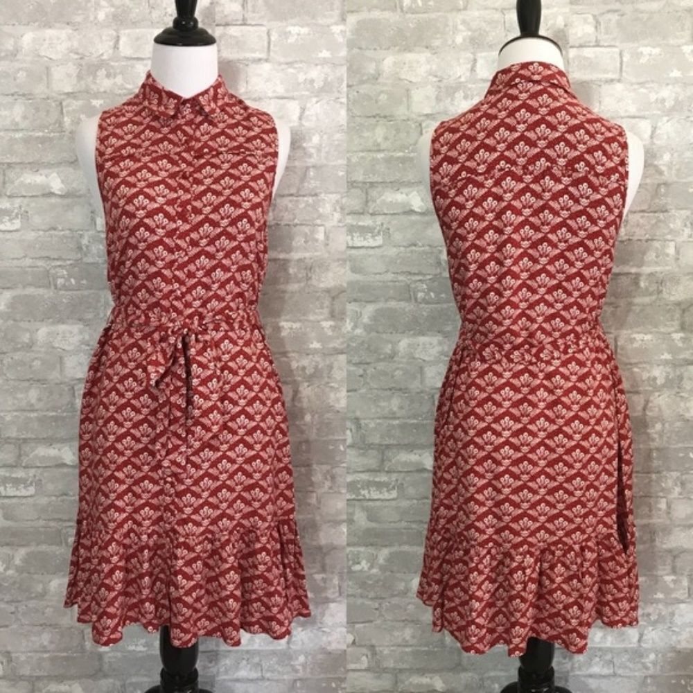Likely revolve red floral printed sleeveless dress